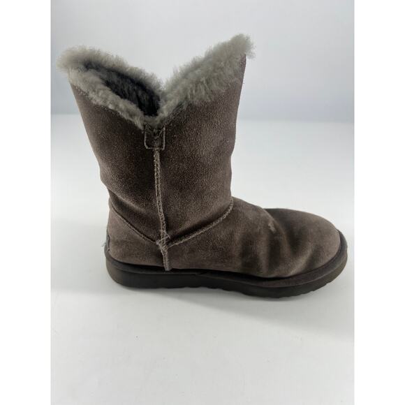 Ugg Constatine Satin Ribbon Boots Womens Size 7 Gray Charcoal Warm Y2K - Picture 3 of 9